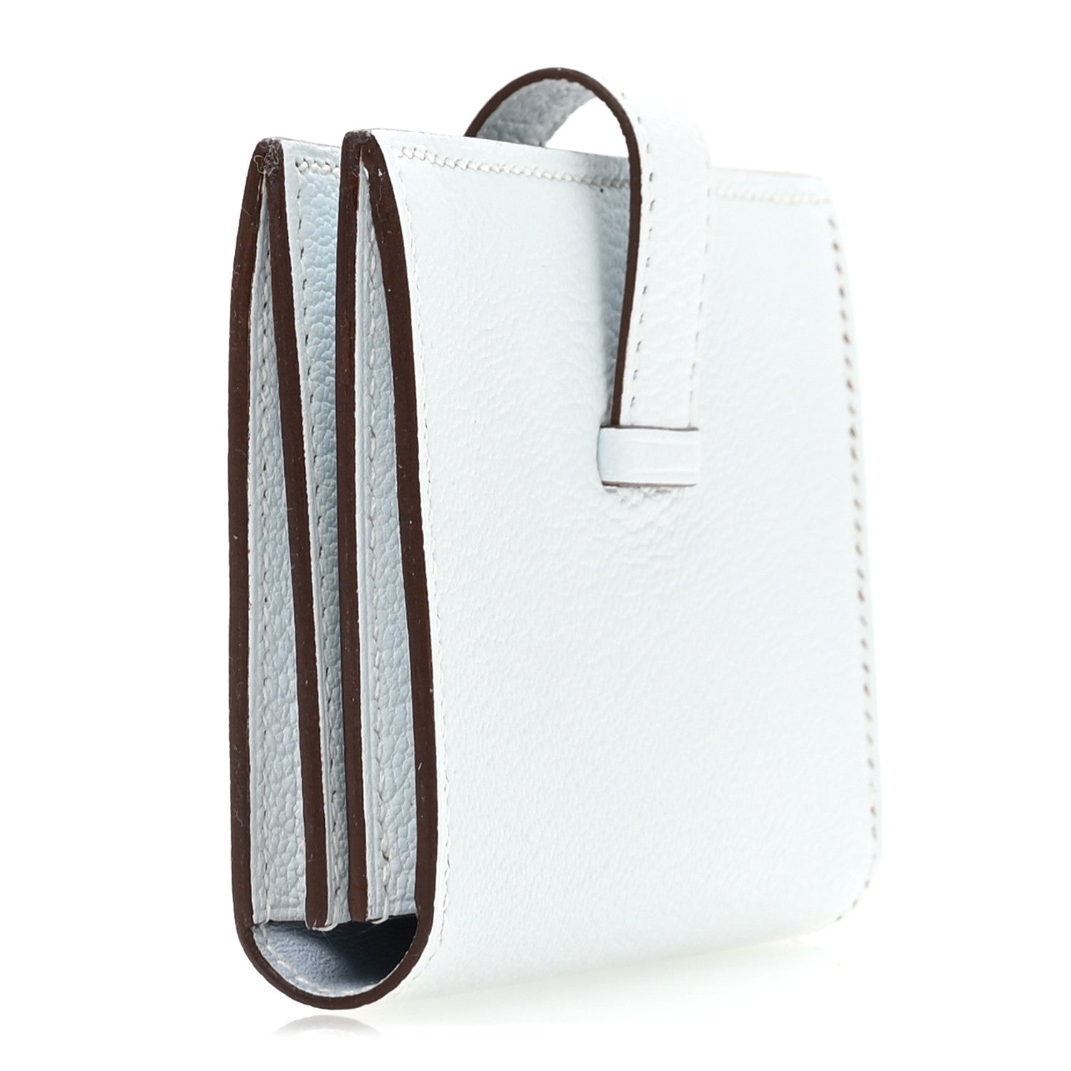 Hermes Chevre Mysore Bearn Card Holder Wallet Bleu Brume 3 of 7