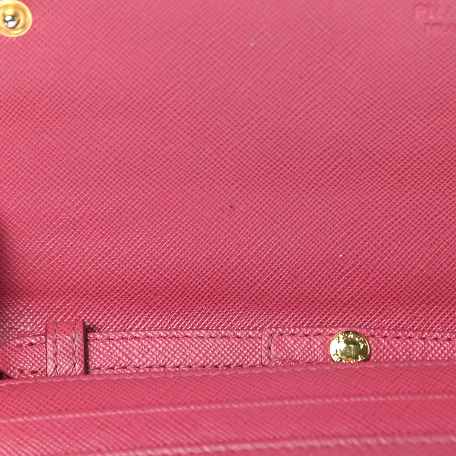 Prada Saffiano Metal Oro Chain Wallet Peonia 12 of 18