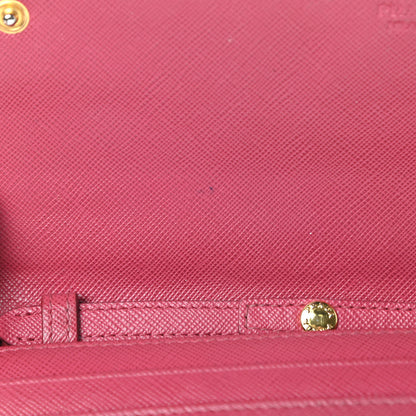 Prada Saffiano Metal Oro Chain Wallet Peonia 12 of 18