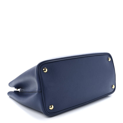 Prada Saffiano Cuir Medium Double Bag Bleuette Rosso 4 of 12