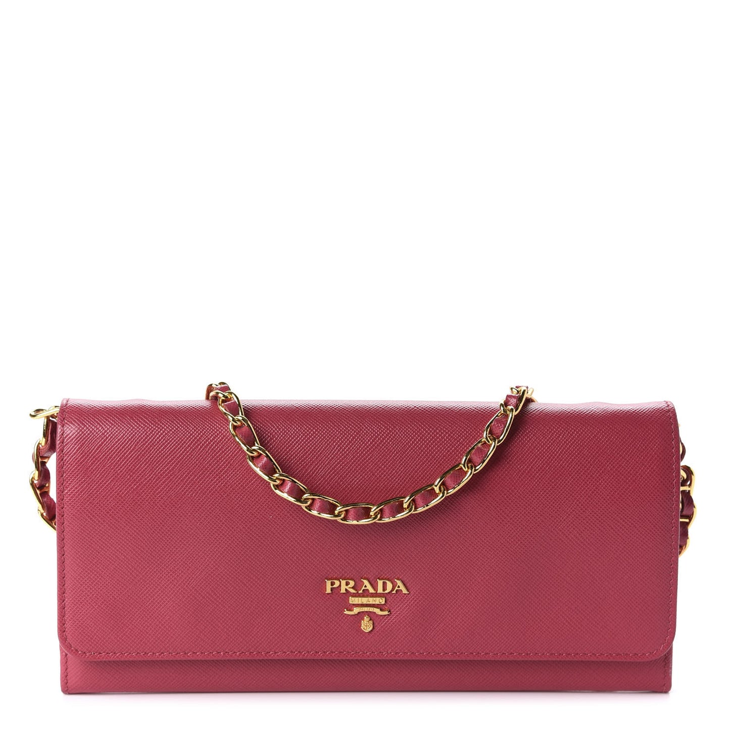Saffiano Metal Oro Chain Wallet Peonia