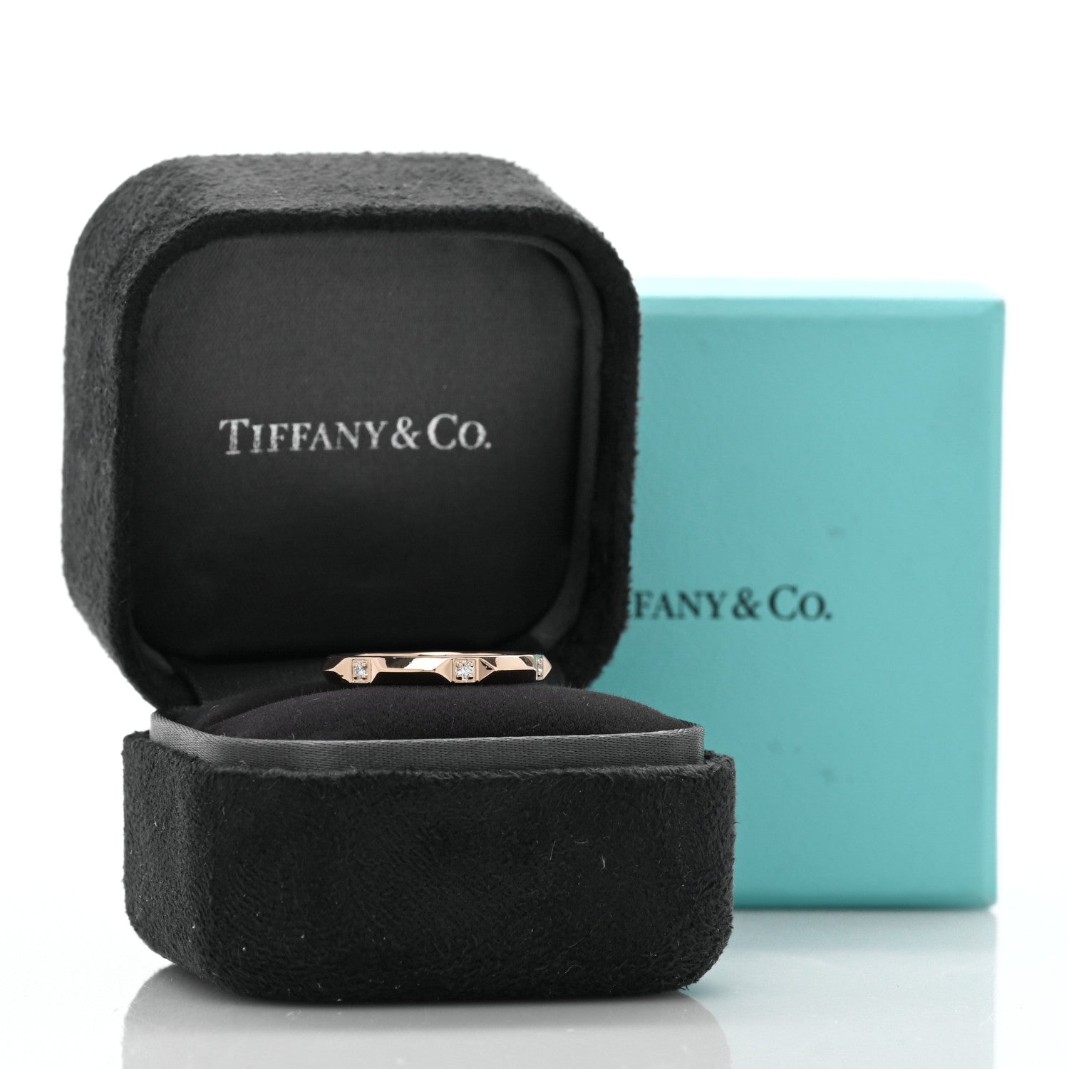 Tiffany 18K Rose Gold Diamond 2.5mm Tiffany True Band Ring 53 6.5 5 of 5