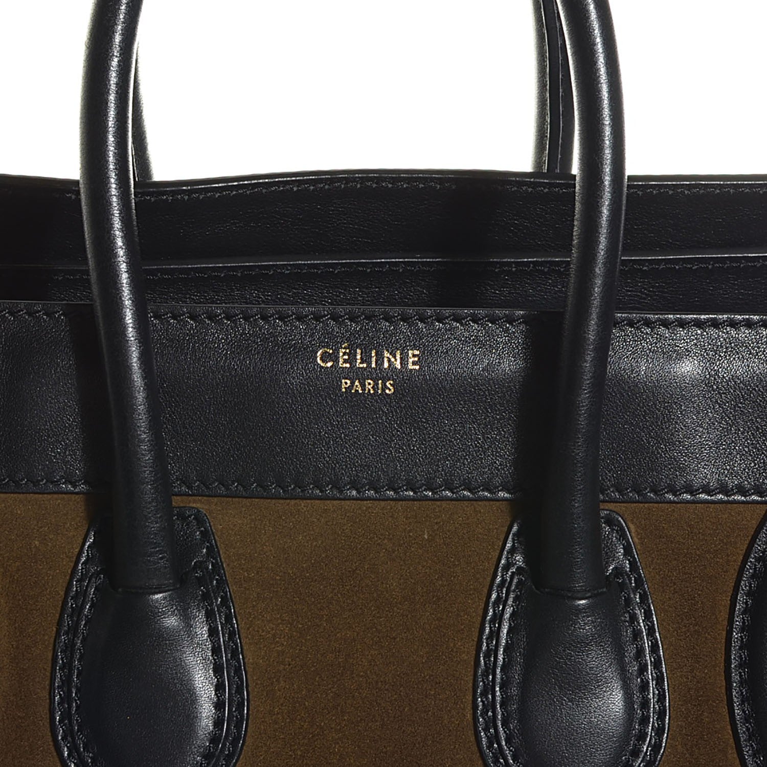 Celine Smooth Calfskin Suede Micro Luggage Olive 9 of 9
