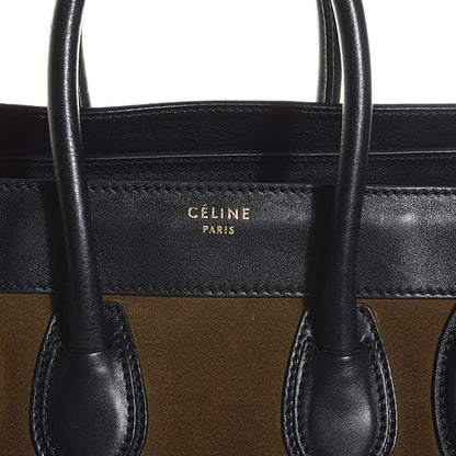 Celine Smooth Calfskin Suede Micro Luggage Olive 9 of 9