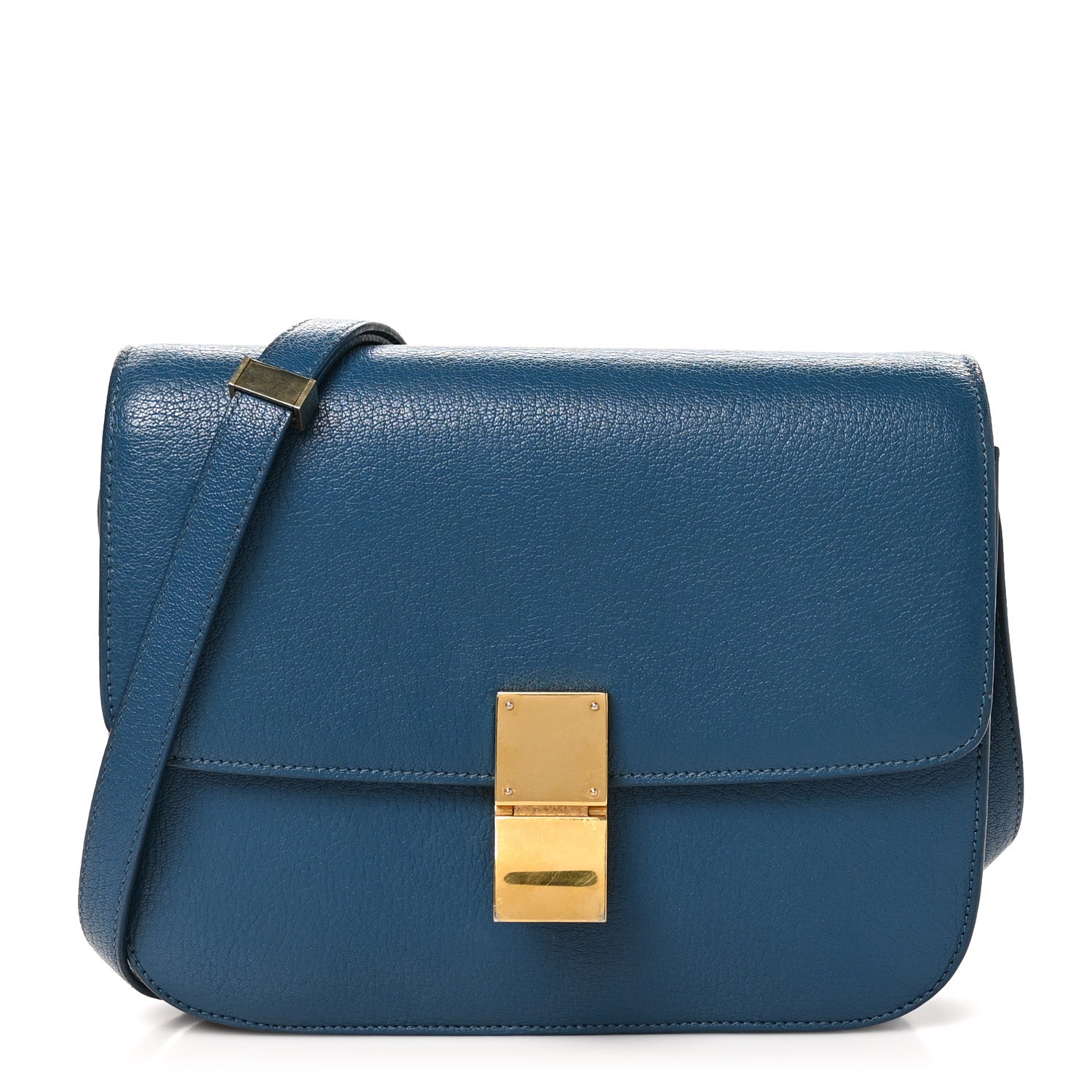 Celine Goatskin Medium Classic Box Flap Bag Deepsea 1 of 12