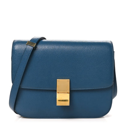 Celine Goatskin Medium Classic Box Flap Bag Deepsea 1 of 12