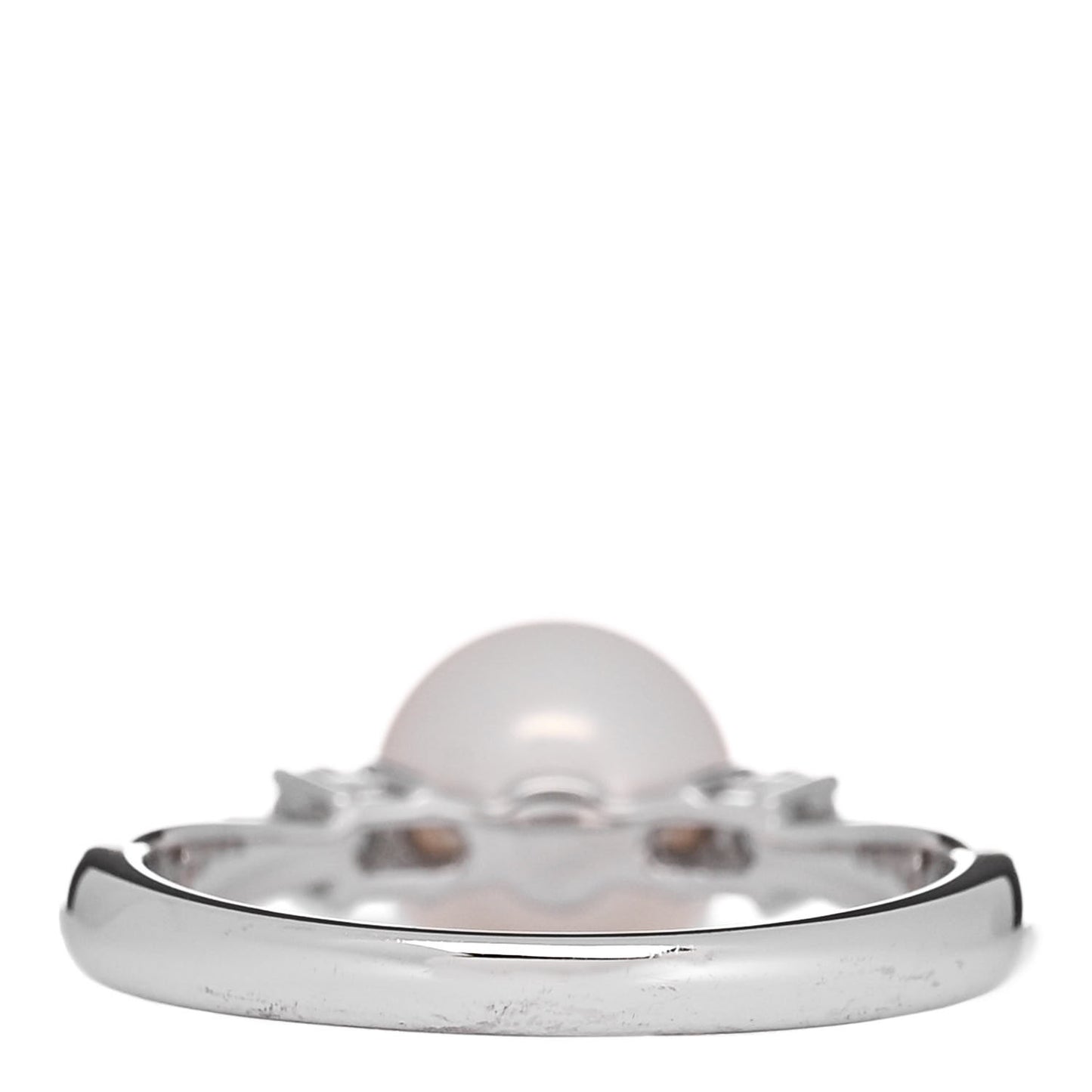 Platinum Diamond Akoya Pearl 8mm Ring 52 6