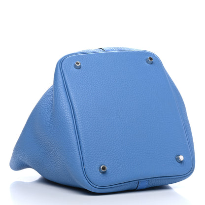 Hermes Taurillon Clemence Swift Picotin Lock 22 MM Bleu Paradis 4 of 9