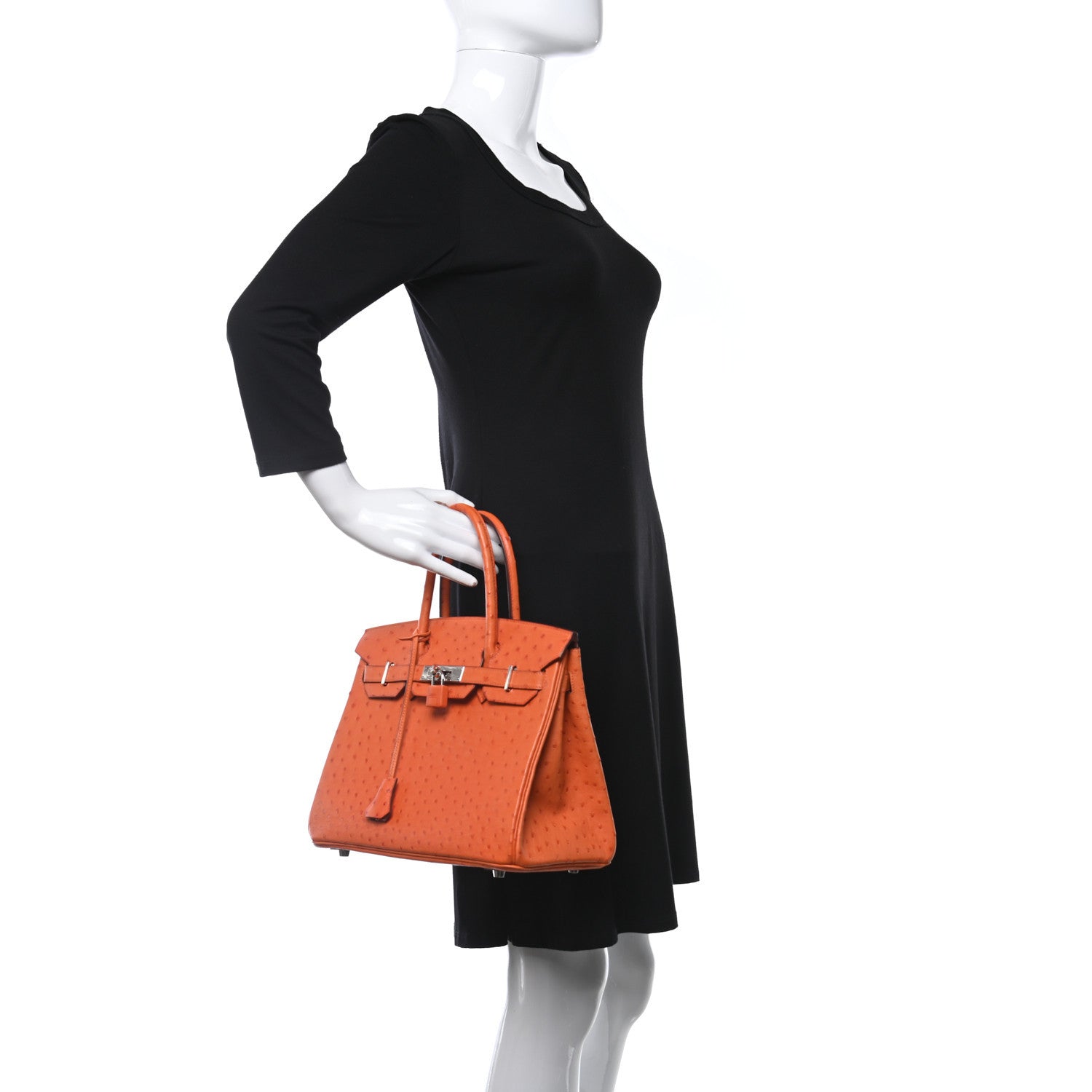Hermes Ostrich Birkin 30 Tangerine 2 of 11