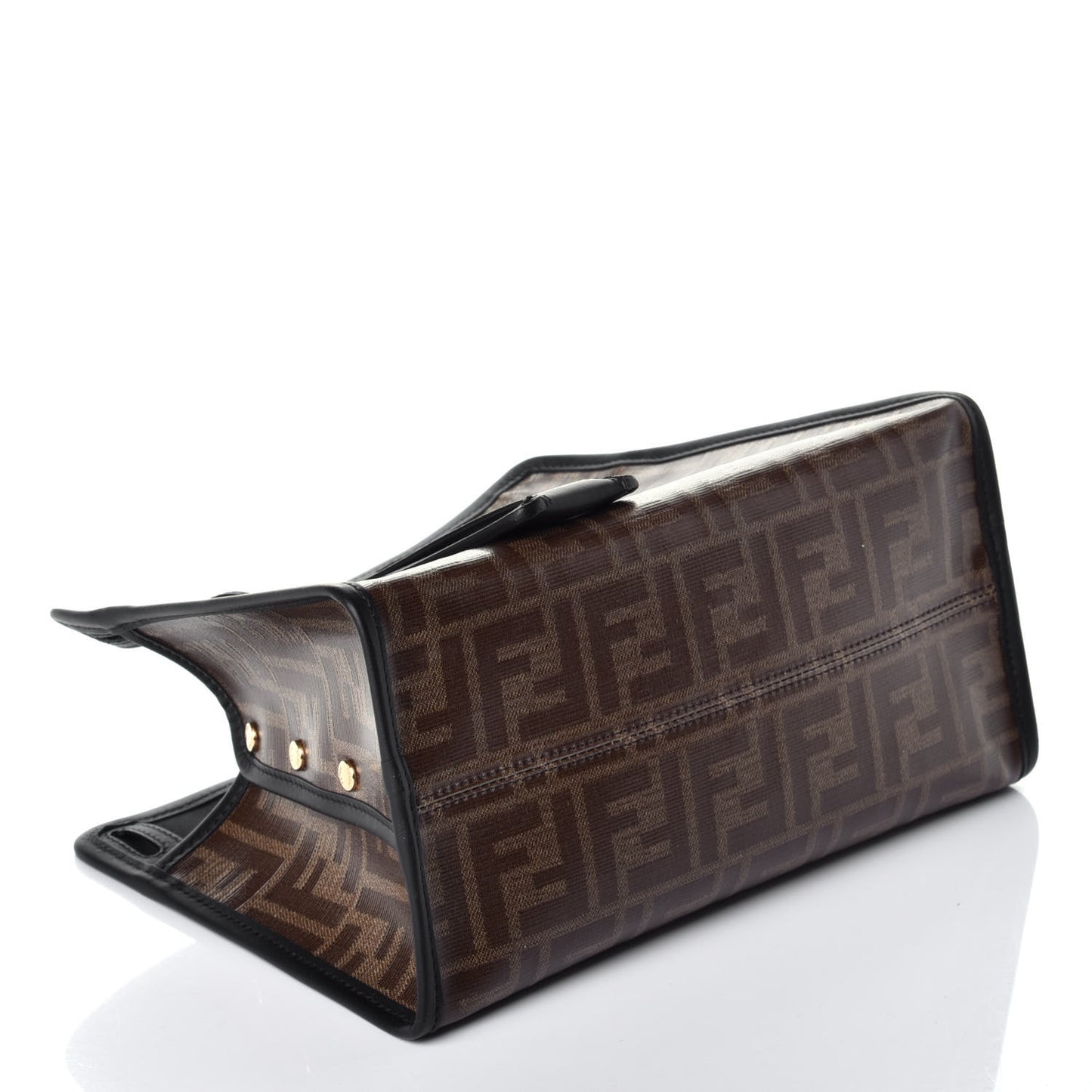 Glazed Fabric Vitello Century FF 1974 Stamp Patch Mini Peekaboo Defender Cover Mogano Panna Black