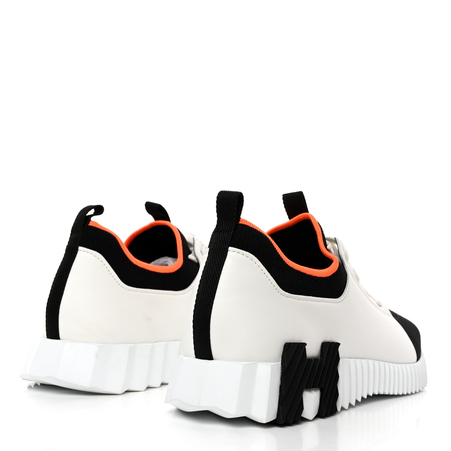 Knit Calfskin Mens Depart Sneakers 41 Black White