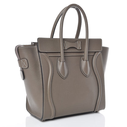 Celine Drummed Calfskin Micro Luggage Souris 3 of 9
