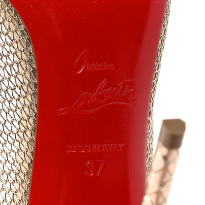 Christian Louboutin Mesh Neoalto 100 Pumps 37 Gold 6 of 13