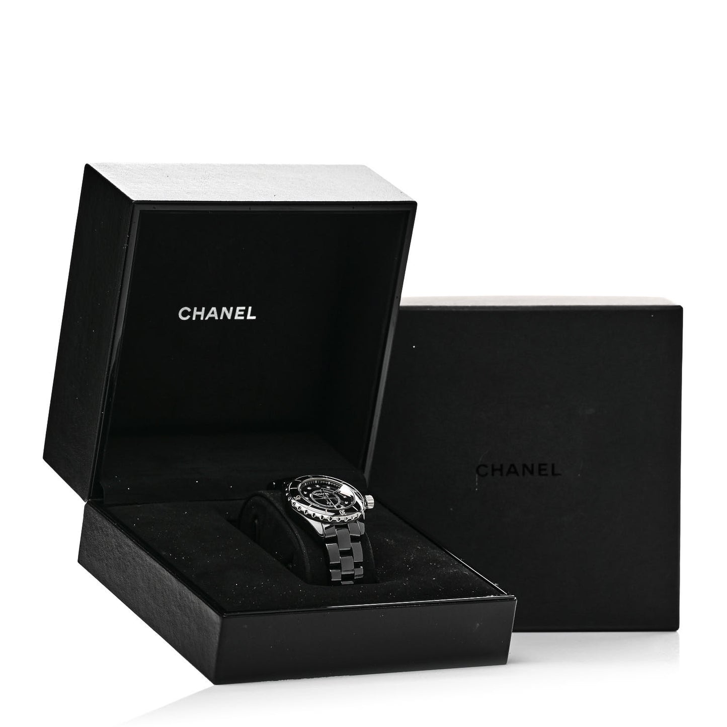 Stainless Steel Ceramic Diamond 33mm J12 Quartz Watch Black