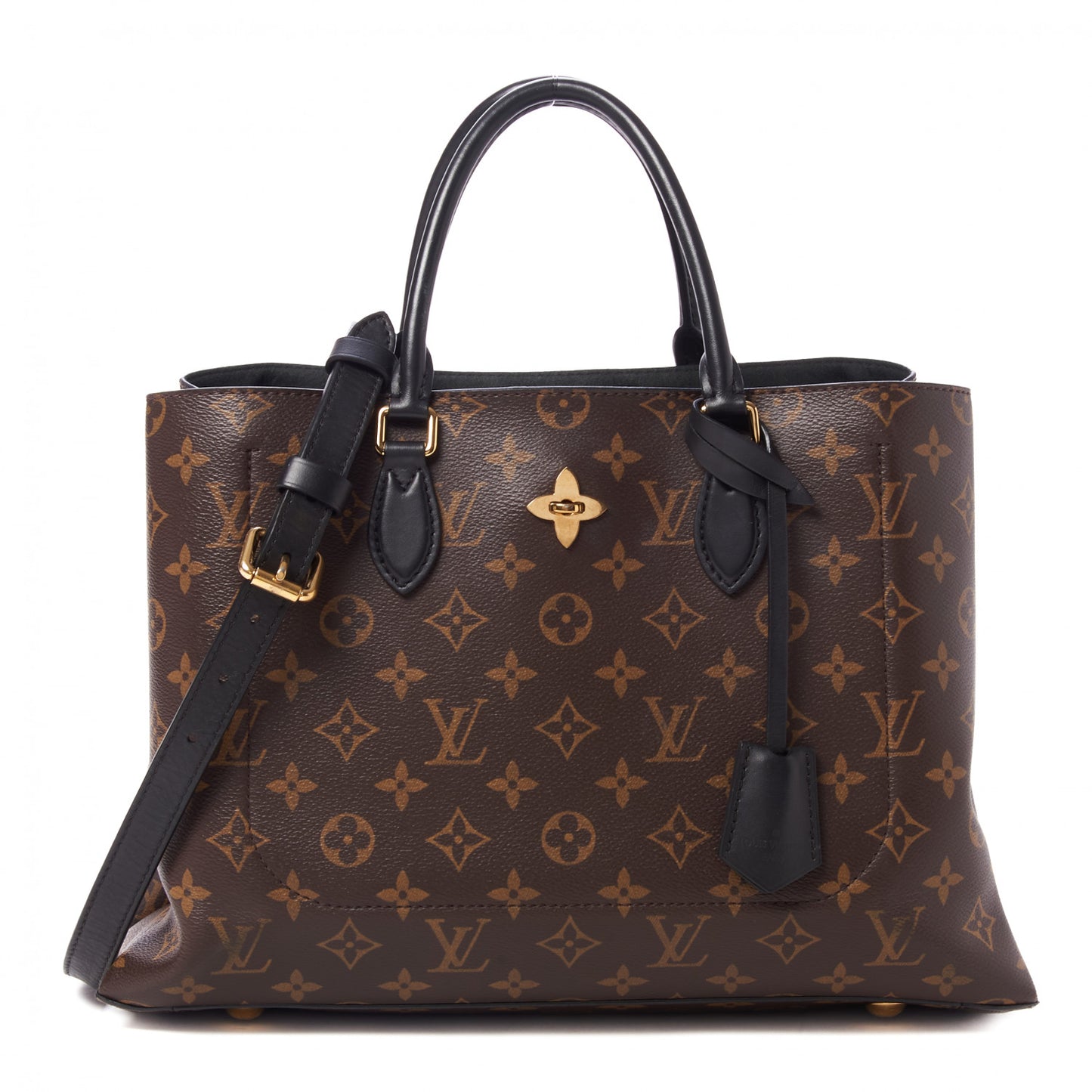 Monogram Flower Tote Black