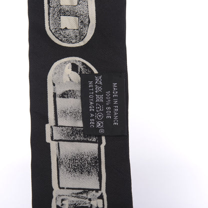 Hermes Silk Le Tresor De Medor Twilly Black White 2 of 4