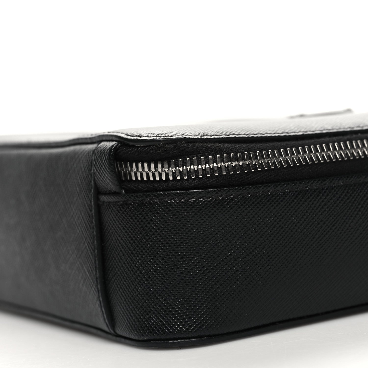Prada Saffiano Travel Medium Brique Crossbody Bag Black 9 of 9
