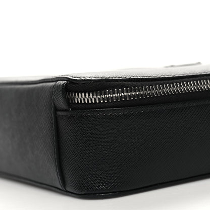 Prada Saffiano Travel Medium Brique Crossbody Bag Black 9 of 9