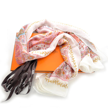 Hermes Mousseline Aux Portes Du Palais 140 Shawl Scarf 10 of 10