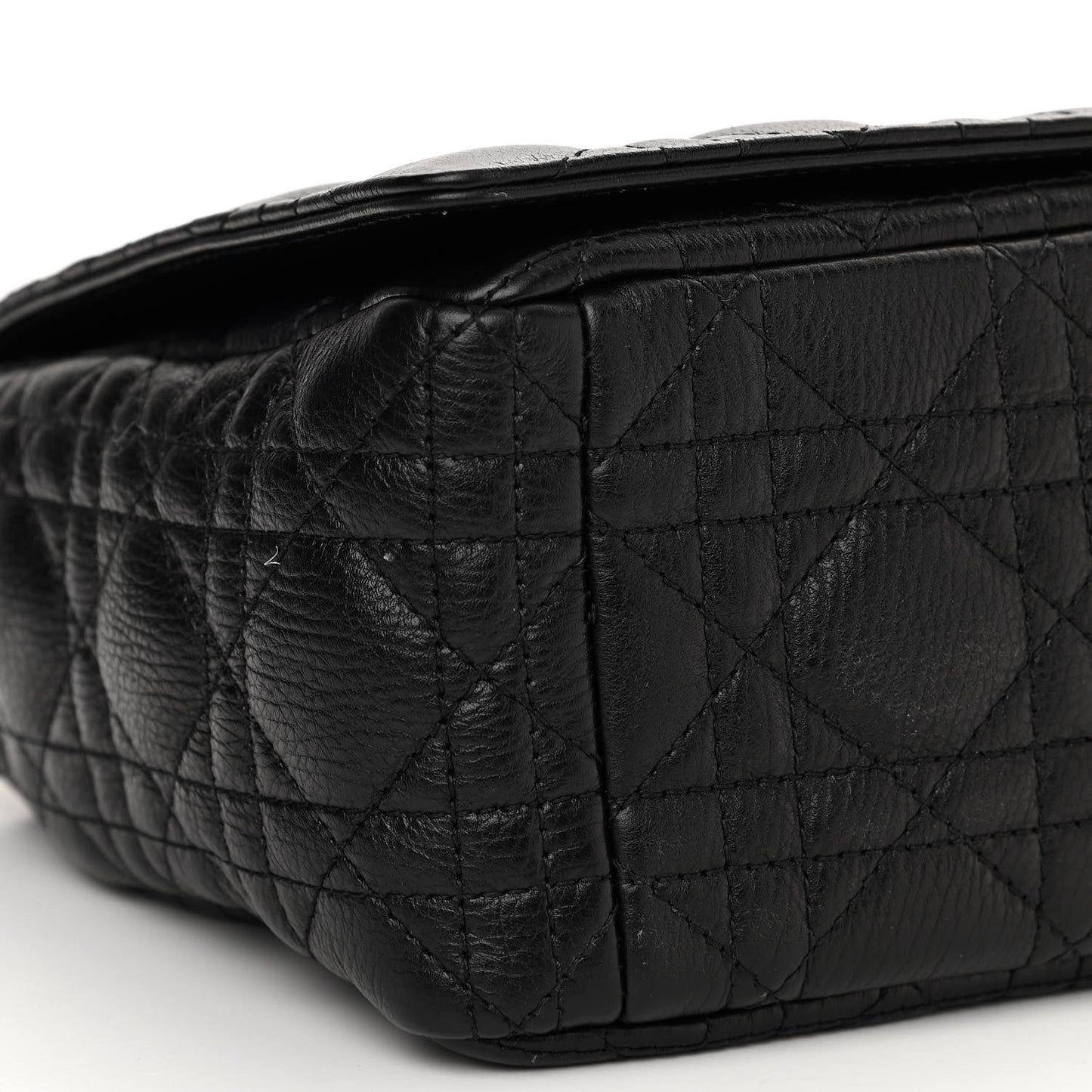 Grained Calfskin Cannage Large Caro Bag Black