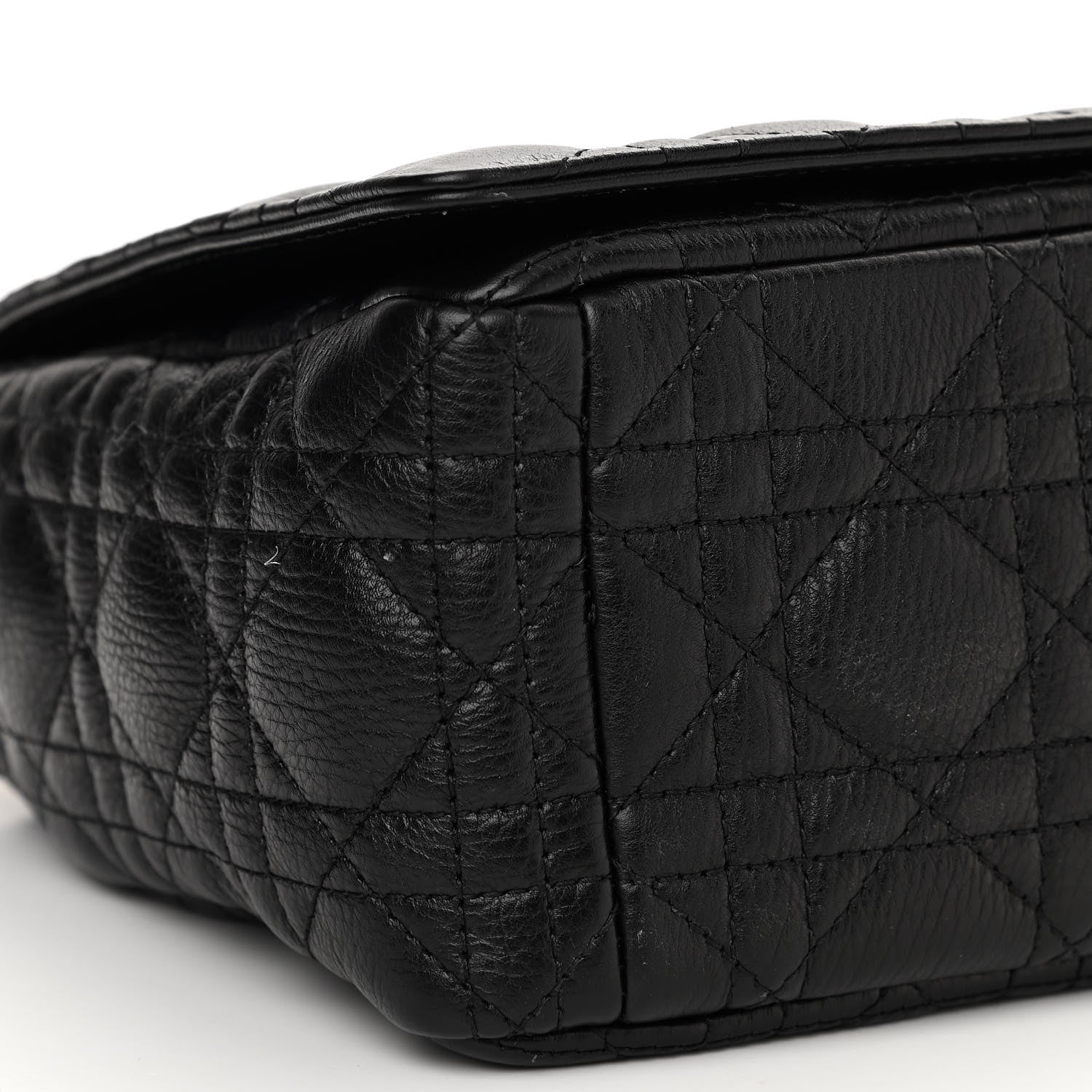 Christian Dior Grained Calfskin Cannage Large Caro Bag Black 5 of 13