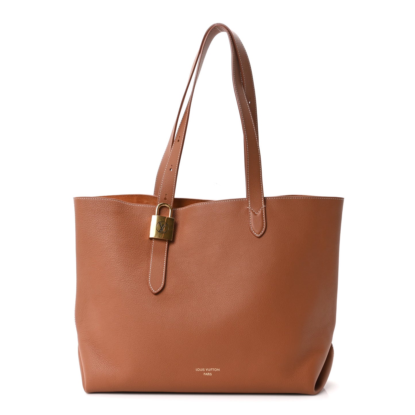 Grained Calfskin Low Key Cabas MM Cognac