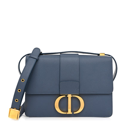Christian Dior Grained Calfskin 30 Montaigne Flap Bag Blue 1 of 11