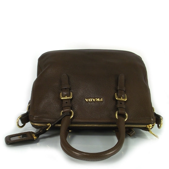 Prada Vitello Daino Tote Brown 4 of 9