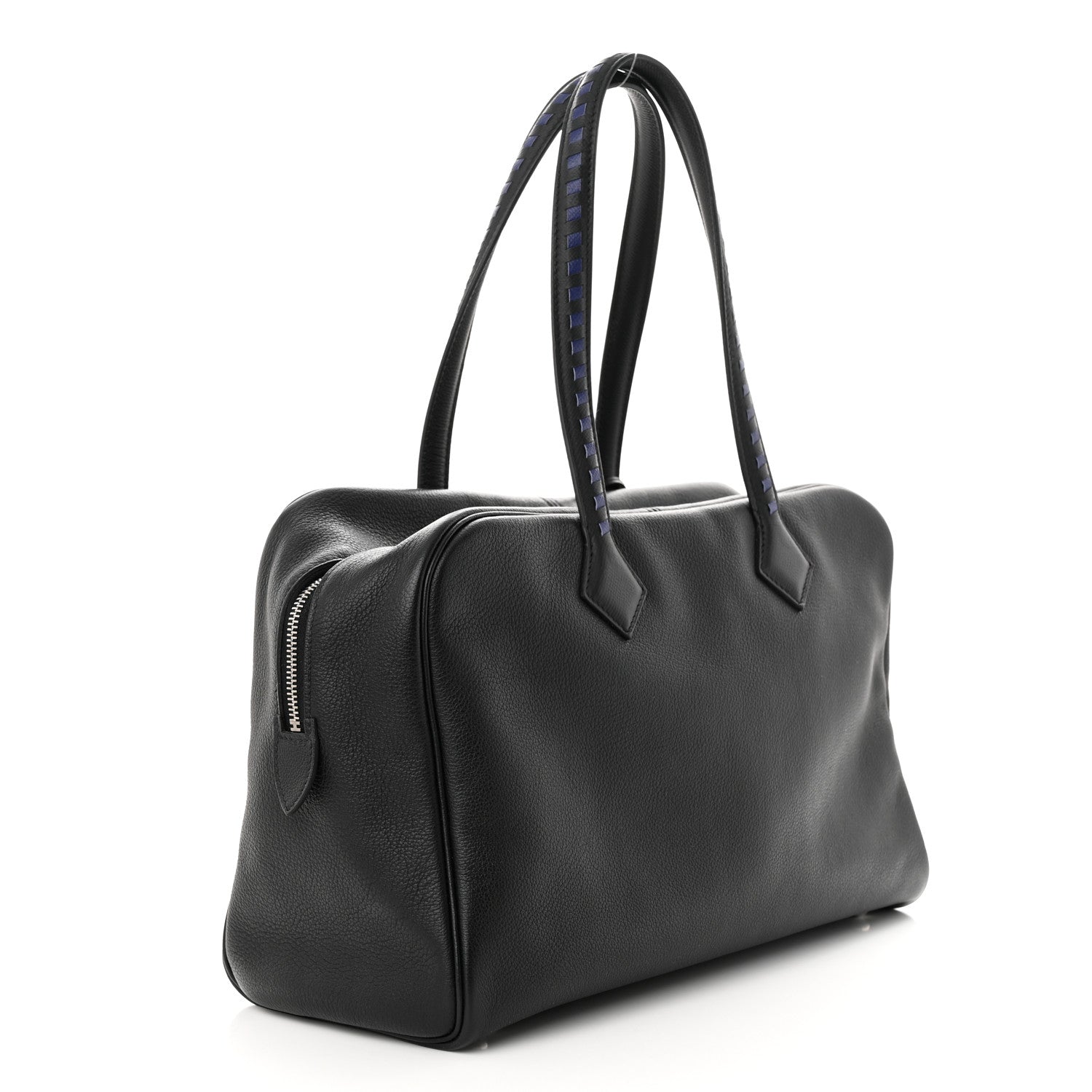Hermes Taurillon Novillo Tressage Victoria II 35 Black Bleu Encre 3 of 10