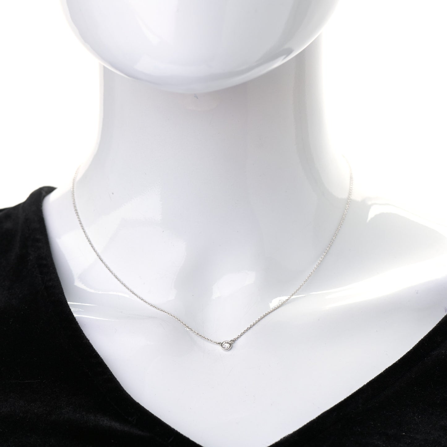 Platinum Diamond .14ct Elsa Peretti Diamonds by the Yard Pendant Necklace