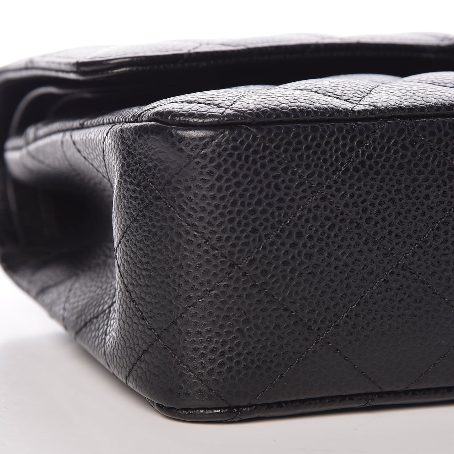 Caviar Quilted Medium Double Flap Bijoux Chain Black