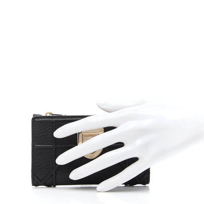 Christian Dior Grained Calfskin Cannage Diorama Wallet Black 2 of 8