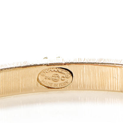 Chanel Crystal CC Hoop Earrings Gold Pale Pink 5 of 6