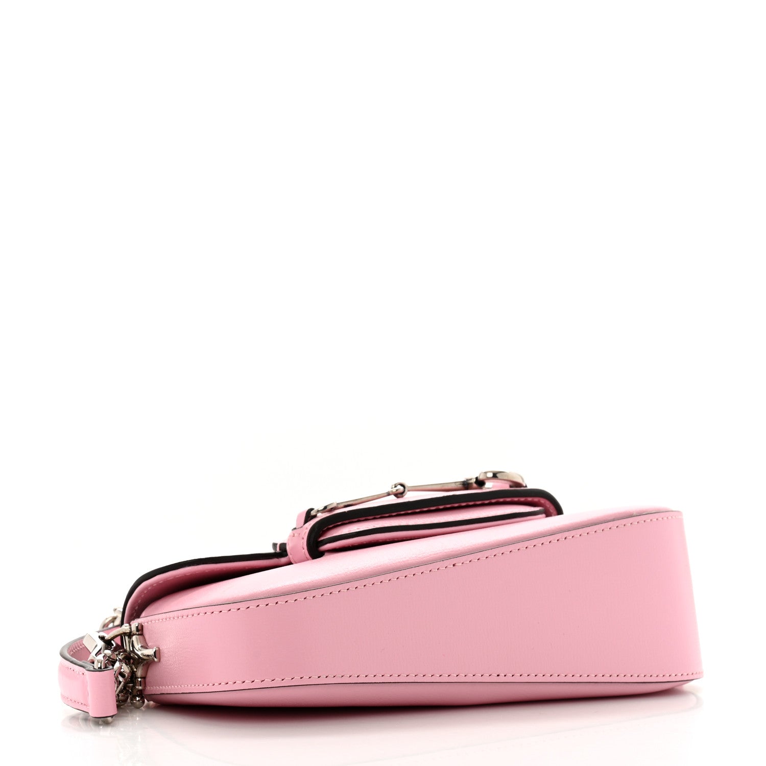 Gucci Calfskin Mini Horsebit 1955 Asymmetric Shoulder Bag Pink 4 of 10