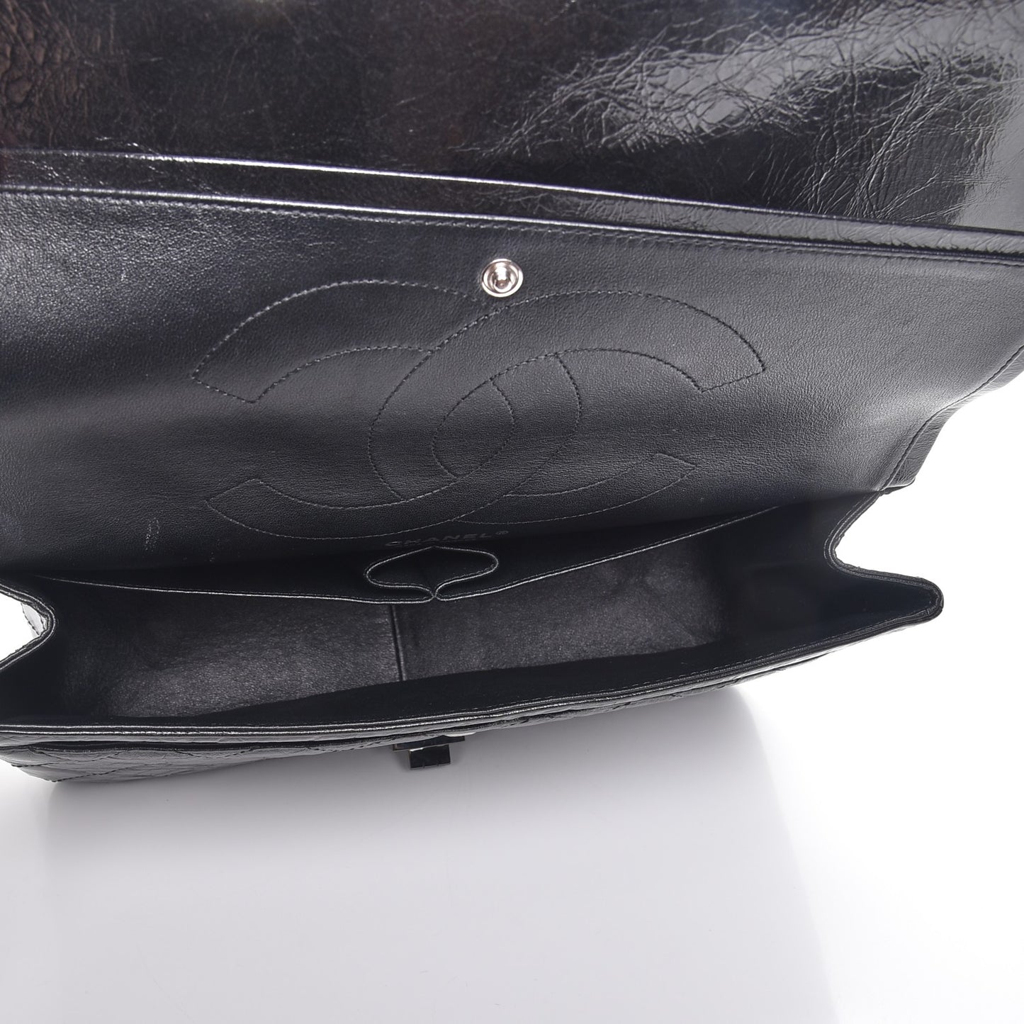 Shiny Aged Calfskin Quilted 2.55 Reissue 227 Flap So Black