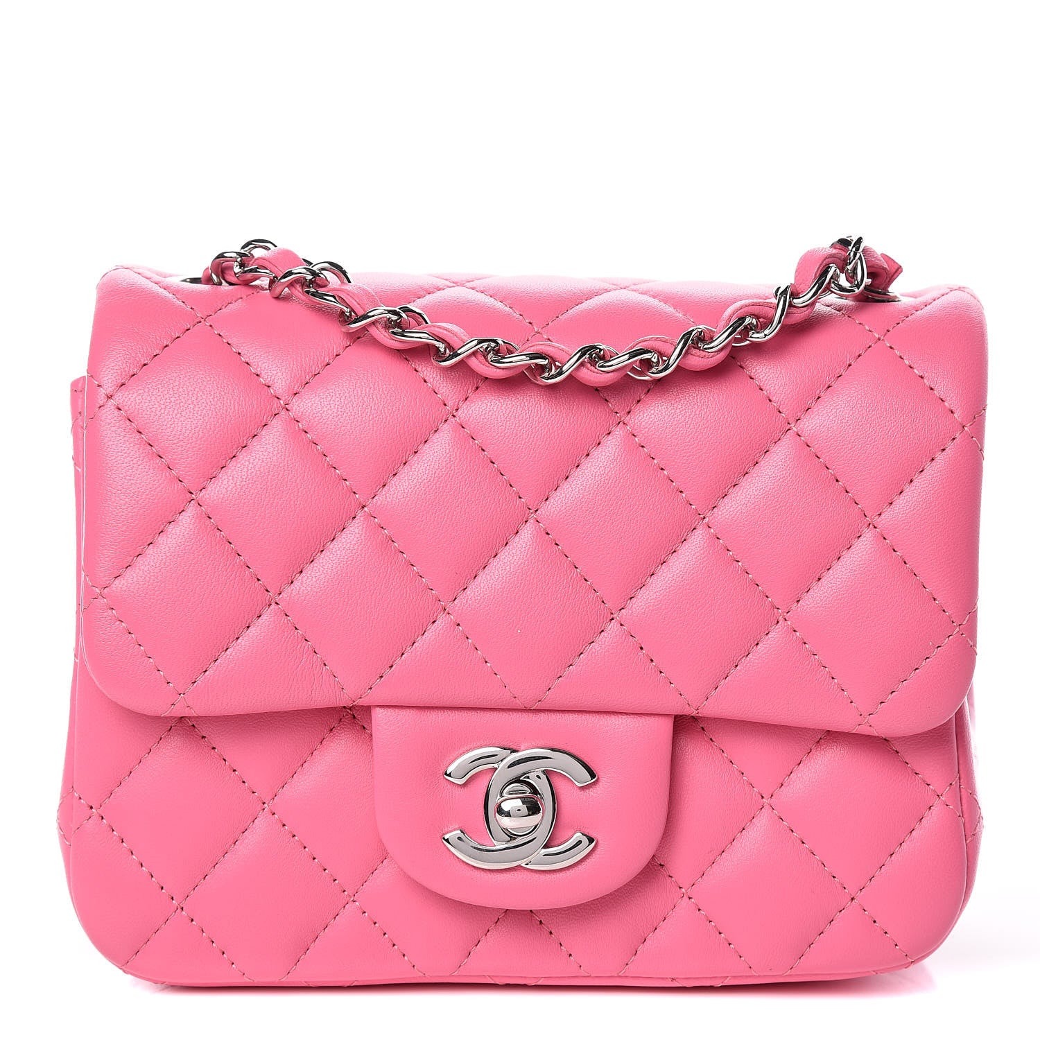 Chanel Lambskin Quilted Mini Square Flap Pink 1 of 10