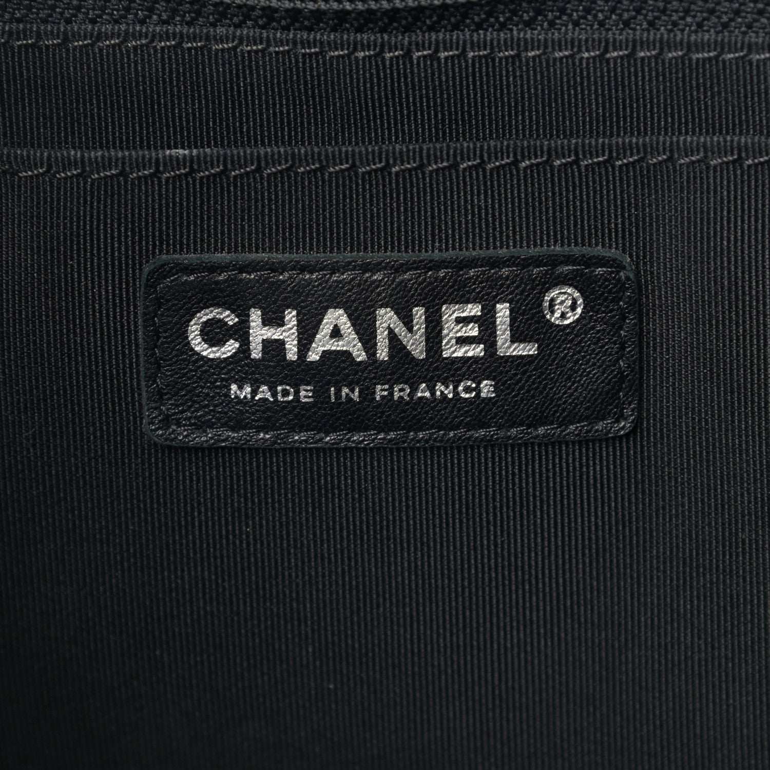 Chanel Deerskin Chevron Large CC Chain Bucket Drawstring Bag Black 6 of 11
