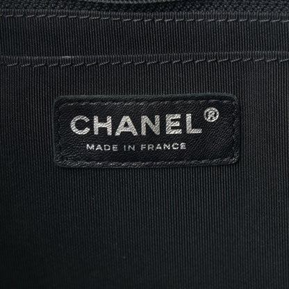 Chanel Deerskin Chevron Large CC Chain Bucket Drawstring Bag Black 6 of 11
