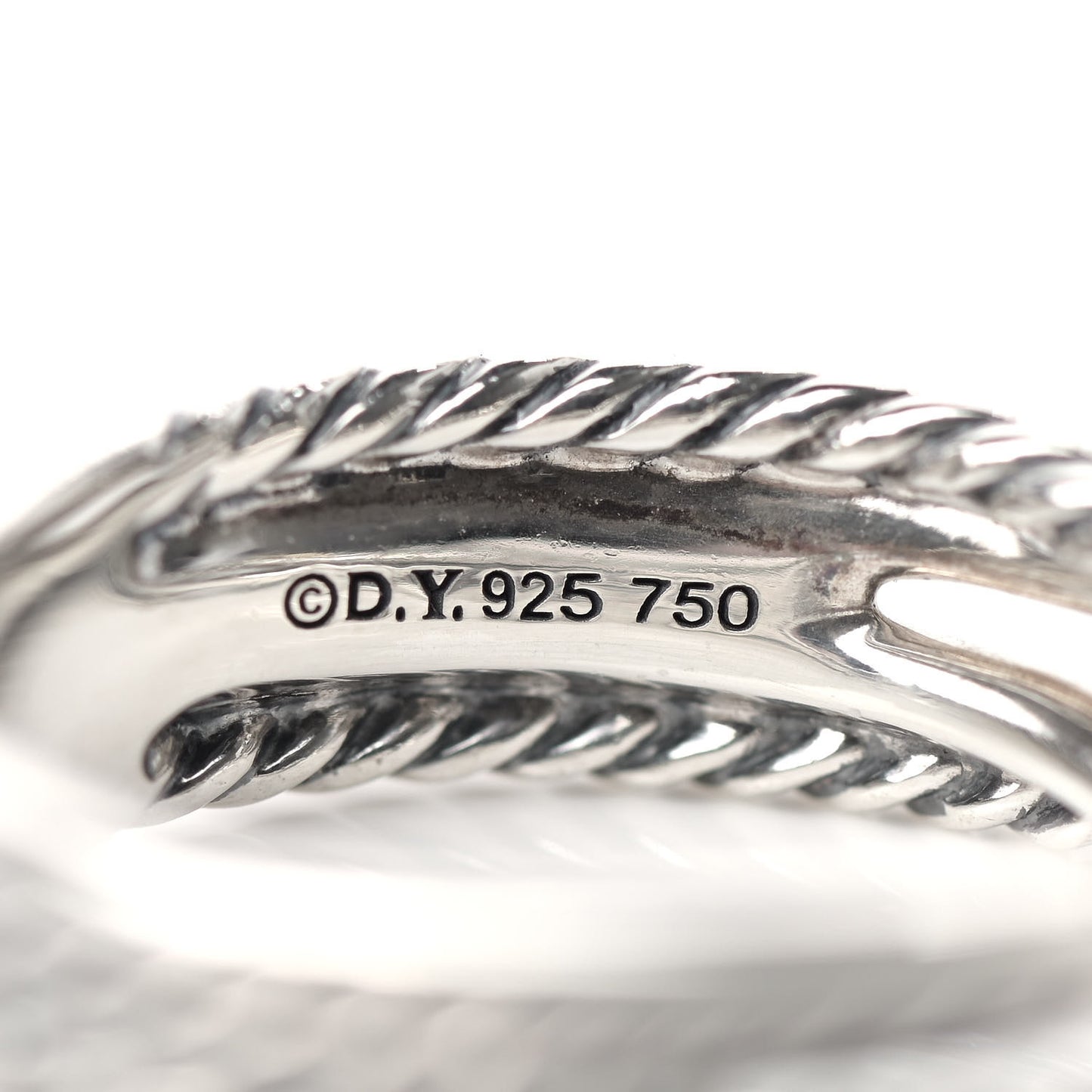 Sterling Silver 18K Yellow Gold 6mm X Crossover Ring 54 6.75