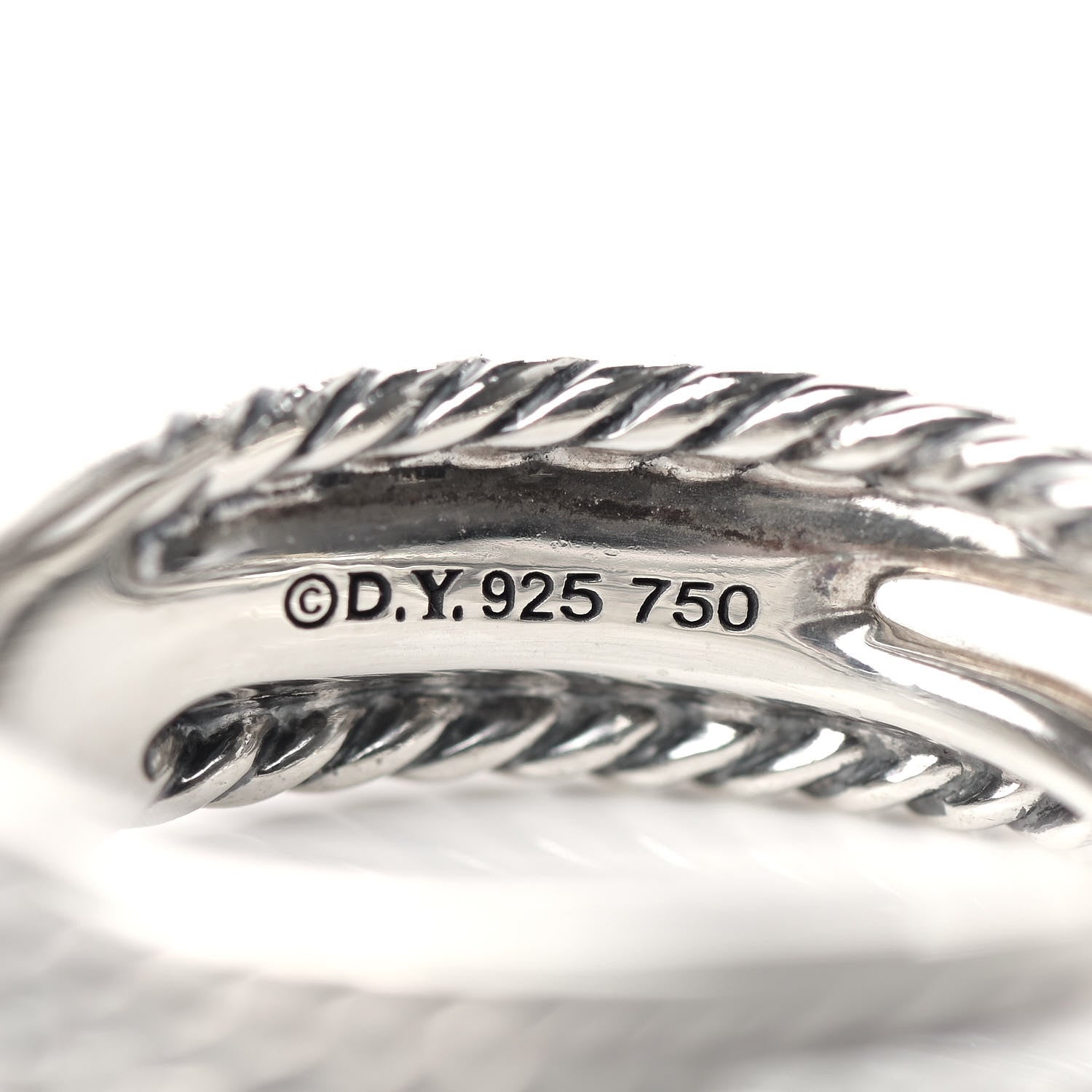 David Yurman Sterling Silver 18K Yellow Gold 6mm X Crossover Ring 54 6.75 4 of 6