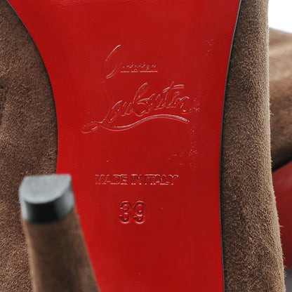 Christian Louboutin Veau Velours Belle 85 Ankle Boots 39 Chatain 6 of 9