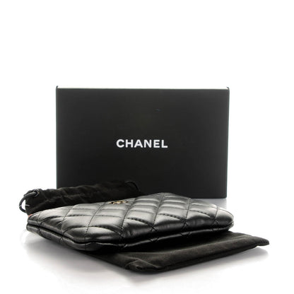 Chanel Lambskin Quilted Small Cosmetic Case Black 4 of 7