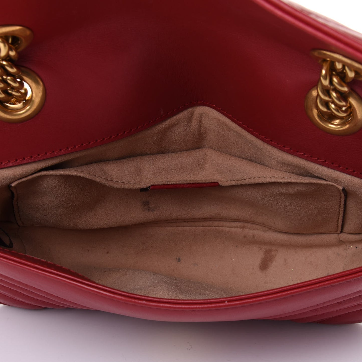 Calfskin Matelasse Mini GG Marmont Shoulder Bag Hibiscus Red