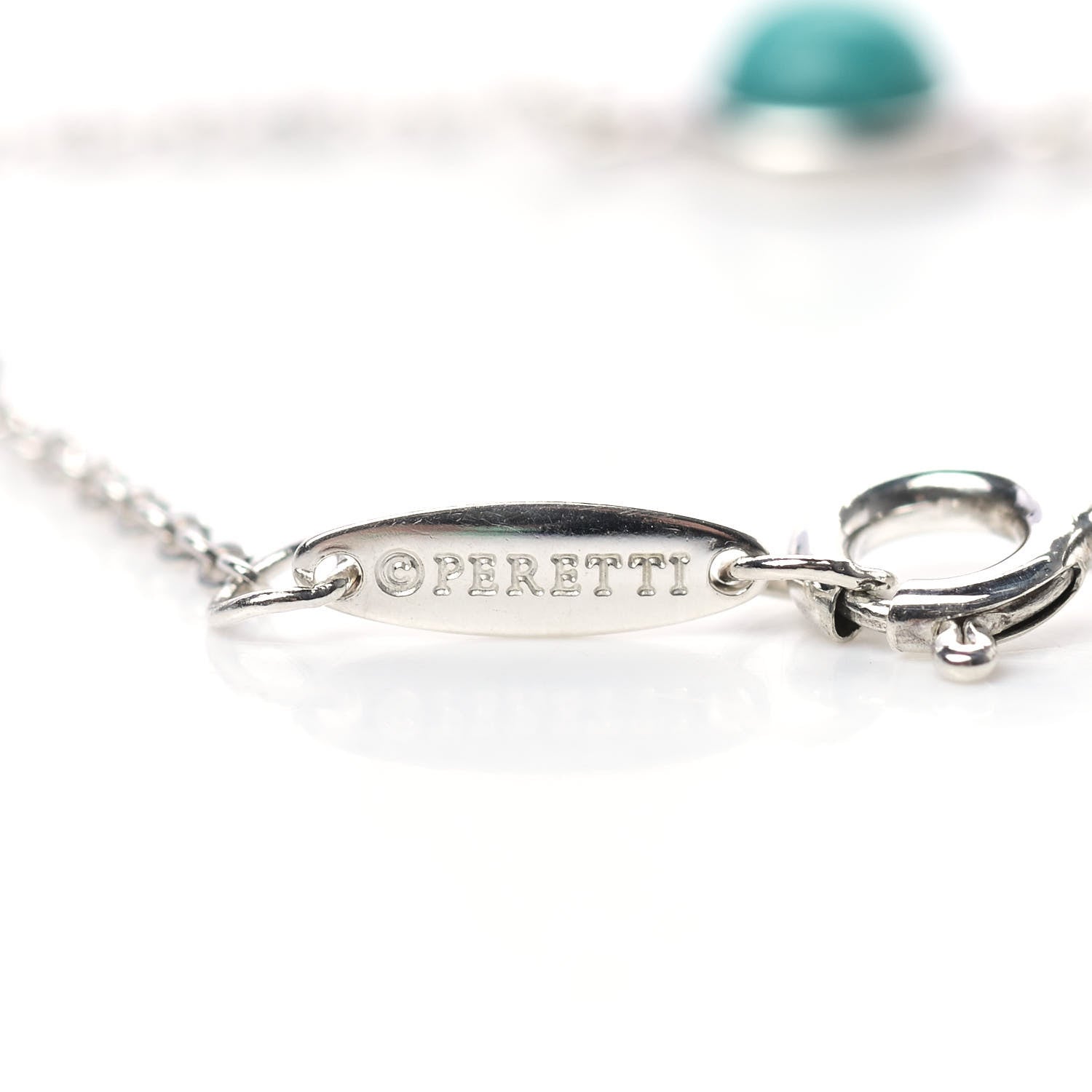Tiffany Sterling Silver Diamond Turquoise Elsa Peretti Color By The Yard Bracelet 4 of 8