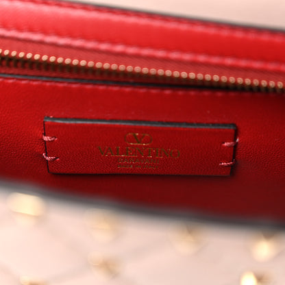 Valentino Garavani Lambskin Rockstud Spike Wallet on Chain Poudre 6 of 10