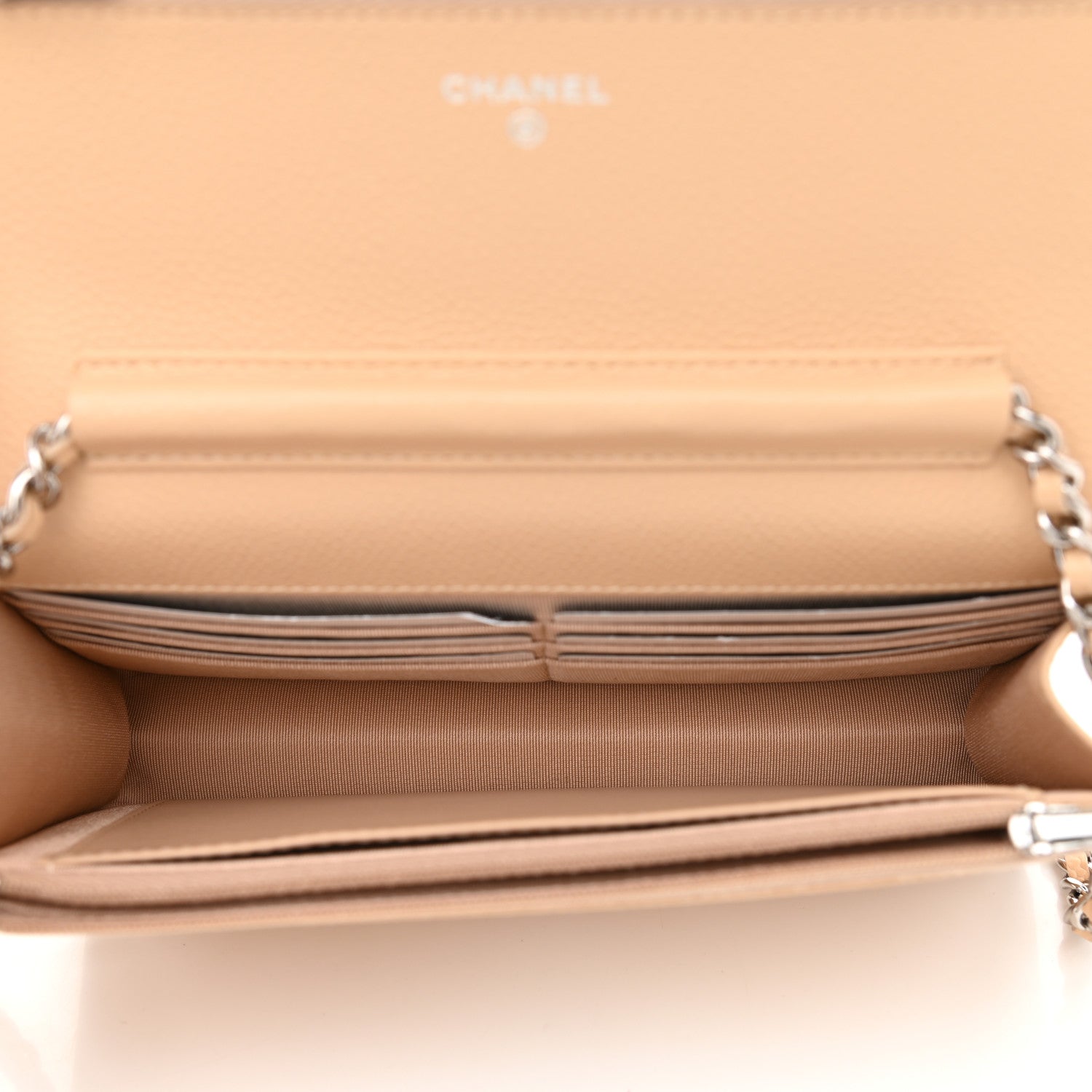Chanel Caviar Quilted Wallet On Chain WOC Beige 5 of 12
