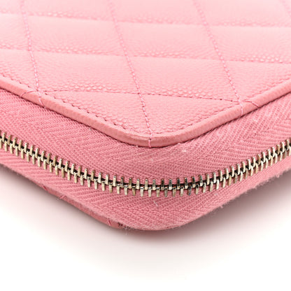Chanel Caviar Quilted Large Gusset Zip Around Wallet Pink 15 of 19