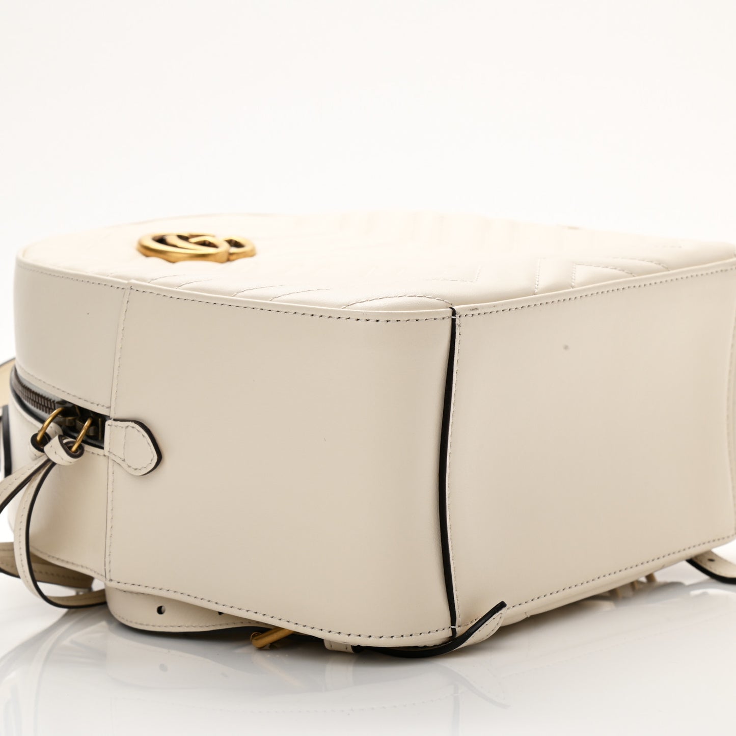 Calfskin Matelasse GG Marmont Dome Backpack White