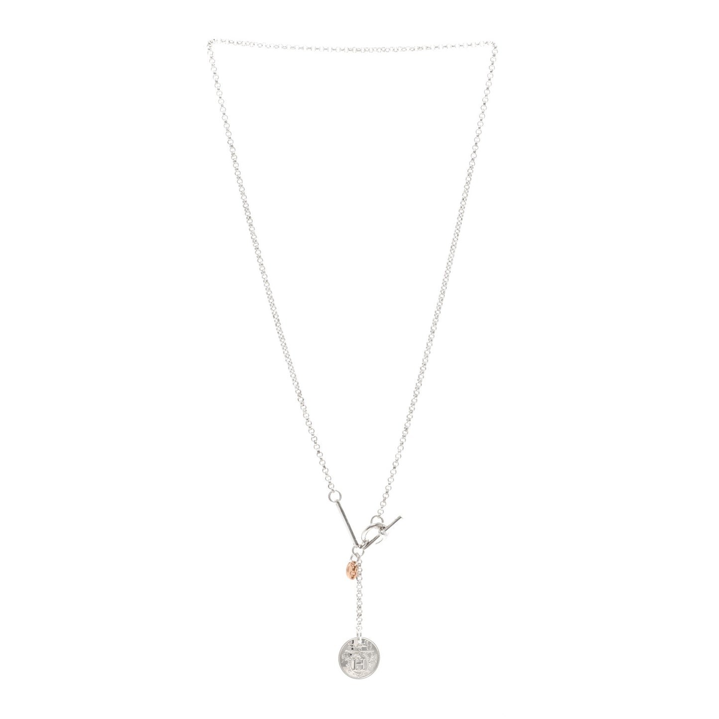 Sterling Silver 18K Rose Gold PM Ex-Libris Pendant Necklace