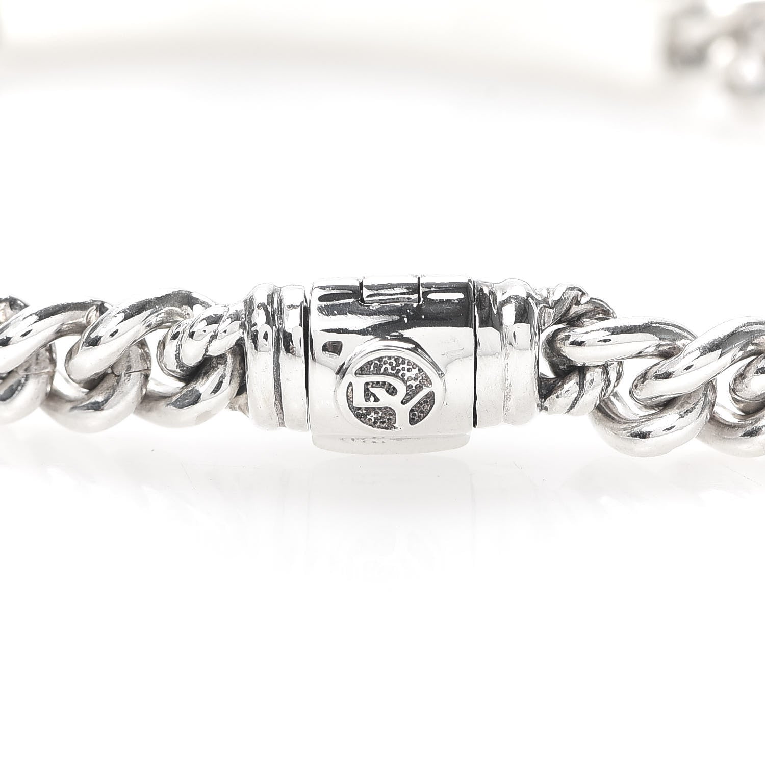 David Yurman Sterling Silver Diamond 7mm Petite Pave Curb Link ID Bracelet 4 of 6